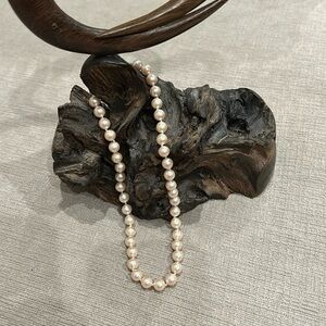 Monet vintage glass faux pearl choker necklace